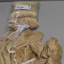 Smiry Velvet Seat Covers for Dining Room Chair Set of 6, Stretch Fit Removable Washable Chair Seat Cushion Protector Slipcovers with Ties, Beige