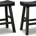 Signature Design by Ashley Glosco Modern Farmhouse 25" Counter Height Barstool, 2 Count, Black