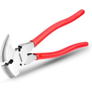 WORKPRO Fencing Pliers, 10-inch Multi Fence Pliers Tool, Heavy Duty Fencing Tools, Barbed Wire Fence Tools, Fence Cutter, Nail Puller, Staple Puller, Cutting Wire, Hammer Head