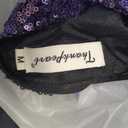 Women's Sequin Shrug Jacket Long Sleeve Open Front Glitter Blazer Bolero Wedding Party Sparkly Cropped Cardigan (Purple, M)