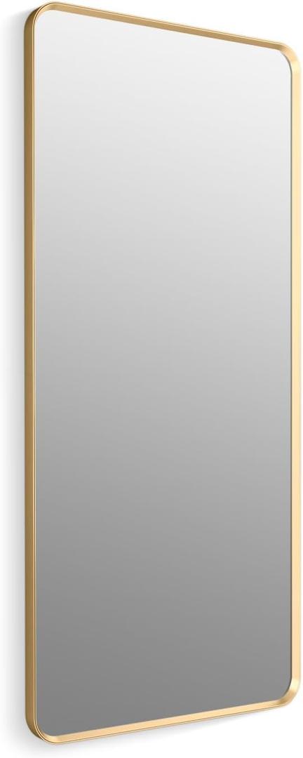 Kohler Essential 28 in. X 60 in. Rectangular Bathroom Vanity Mirror in Moderne Brushed Gold