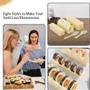 Sushi Making Kit, Sushi Maker 10 Pcs Plastic Sushi Tool Set Sushi Rice Roll Mold Shapes, DIY Sushi Roller Tool for Home (Beige)