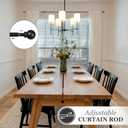 Kenney Chelsea Ball End Window Curtain Rod - Adjustable 28 to 48 Inches, Extendable Set, Black