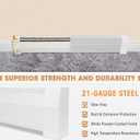 6ft Steel Easy Slip-On Baseboard Heater Cover with End Caps for Bathroom & Hydronic System for Replacing Old Cover, White