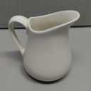 LYEOBOH 17 OZ Creamer Pitcher - Ceramics Creamer with Handle, Coffee Milk Pourer for Home Kitchen Microwave Dishwasher Freezer Safe, White (Classic)