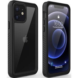 Diverbox for iPhone 12 Waterproof Case,Waterproof Shockproof Dustproof IP68 Full-Body Hard Case Built-in Screen Protector Underwater Outdoor Waterproof Cover for iPhone 12,6.1 in (Black)
