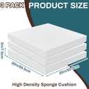 Frienda 3 Pack 3 x 20 x 20 Inch Upholstery High Density Foam Cushion Replacement Square Cut to Size Foam Couch for Chair Couches Padding Shipping Packing DIY Cosplay Projects