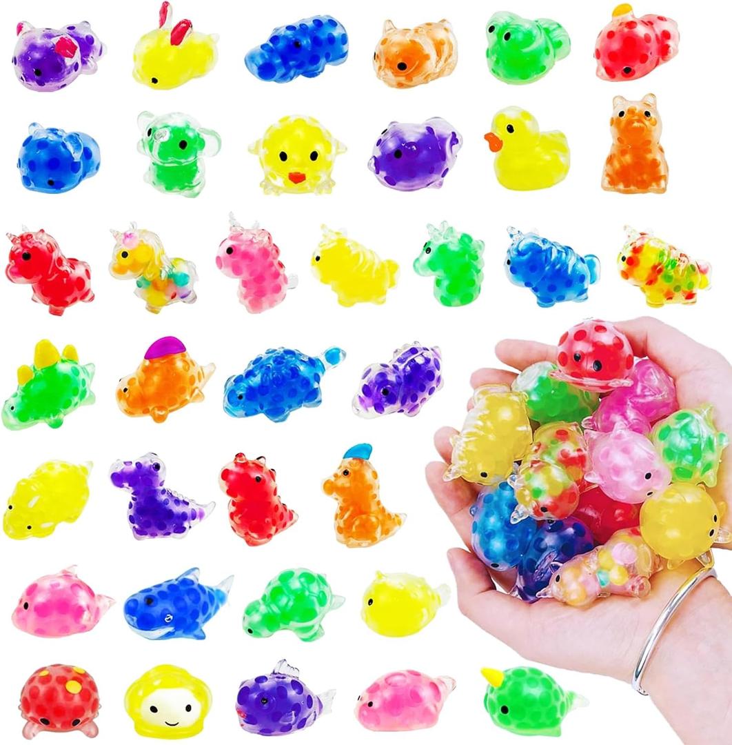 Animal Stress Balls, Mini Squeeze Balls, Kawaii Squishies Stress Balls Bulk for Classroom Prizes, Easter Party Favors, Goodies Bag Stuffer, Birthday Gifts (Random) (50)