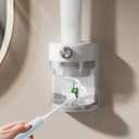 Automatic Toothpaste Dispenser, Electric Toothpaste Dispenser for Bathroom, Toothpaste Squeezer with Adjustable Toothpaste Dispensing Volume, Wall Mounted Toothpaste Dispenser for Kid & Adult (White)