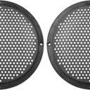 X AUTOHAUX 2pcs 6" Plastic Audio Speaker Cover Mesh Subwoofer Grill Horn Guard Decorative Circle Grille Protector Black for Car
