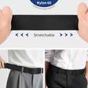 2-Pack TSA Non-Metal Belt for Men, 1.38" Elastic Nylon Ratchet Belt, Airport Friendly, Trim to Fit, Black (Black)