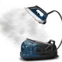 Rowenta Steam Station, Stainless Steel Soleplate, Professional Iron Steamer for Clothes, 1.1L Removable Tank, Fast Heat Up, 1800 Watts, Blue Clothes Iron, DG8624 (55 Minute Run Time)