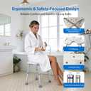 Shower Chair for Inside Shower, 400 lbs Shower Stool with Adjustable Height, Shower Seat for Inside Tub Bathroom Non-Slip Bench Bath Shower Chair for Elderly and Disabled, Adults, Seniors, White