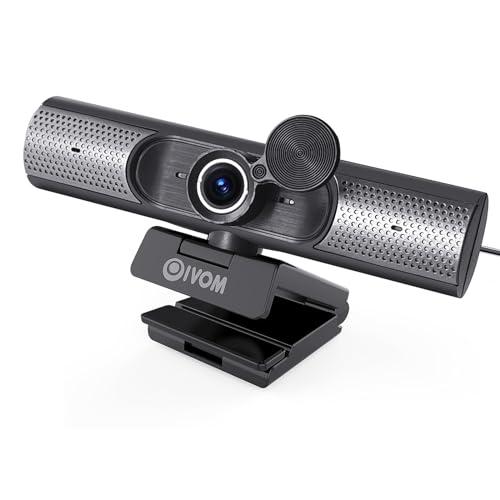 Oivom Webcam with Microphone and Speaker, 1080P Web Camera for Desktop Computer Laptop, USB Camera with Physical Privacy Cover,Plug and Play, Streaming Webcam, Wide Angle PC Cam (1080p mic Speaker)