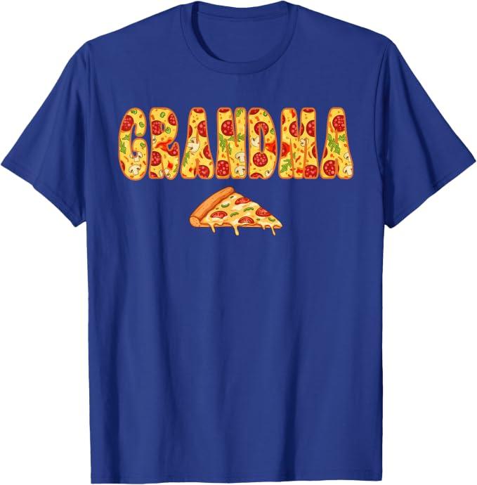 Grandpa Grandma Matching Birthday Squad Crew Pizza Family T-Shirt (Blue, XXL)
