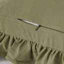 Kevin Textile 12x24 Inch Long Lumbar Pillow Cover 1 Pack 100% Cotton Lace Ruffles Scalloped Decorative Rectangle Cushion Case Soft Pillow for Bedding Couch Sofa, Olive Green