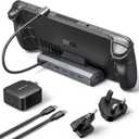 JSAUX 4K@120Hz Docking Station and 65W Charger for Steam Deck OLED/ROG Ally X/Legion Go (S), 6-in-1 Dock with HDMI 2.1, Gigabit Ethernet, 3 USB 3.0 and 100W Charge-HB0603, JSAUX PD Smart Charger