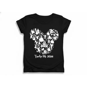 Family Matching Outfits Magical Kingdom Family Graphic Tee Summer Vacation Cruise Trip Travel Tops, 123, Black