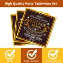 Wiooffen 96 Pcs Vintage 85th Party Tableware Set Back in 1941 85th Theme Birthday Party Table Decoration Supplies Cheers to 85 Years Paper Plate Napkin Fork 24 Guests for Men