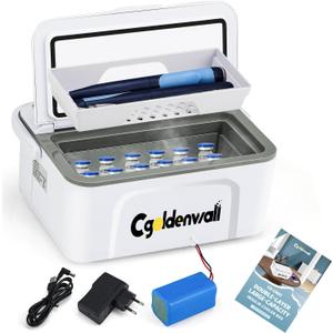 CGOLDENWALL Portable Insulin Cooler Box for Max.12 Pens, 7.5 * 3 * 2.7inches Internal Capacity 32-64 Setting with 5V 13600MAH Battery Mini Medicine Refrigerator for Home &Outdoor Use CGOLDENWALL Portable Insulin Cooler Box for Max.12 Pens, 7.5 * 3 * 2.7inches Internal Capacity 32-64 Setting with 5V 13600MAH Battery Mini Medicine Refrigerator for Home &Outdoor Use