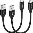 etguuds USB to USB C Cable 1ft, 2-Pack Short USB A to Type C Charger Cord Fast Charging for Samsung Galaxy A17 A16 A15 A26 A36 A56, S25 S24 S23 S22 S21 S20 S10 Note 20, for iPhone 17 16 15, Moto