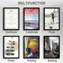 Golden State Art, 13x19 Wooden Picture Frame - Displays 13x19 Photos - Real Glass, Sawtooth Hanger, Swivel Tabs - Wall Mounting - Great for Posters, Weddings, and Engagements, Black, 1 Pack