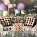 4 Set Black Wooden Tiered Riser Display Stands for Vendor Events,Stackable Wood Cupcake Stand,Farmhouse Decor Wood Dessert Table Display Set,Vendor Booth Display Items,Food Display Risers for Party