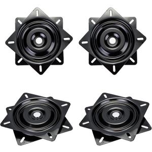4 Pack 7 Inch Boat Seat Swivel, Heavy Duty Bar Stool Swivel Replacement for Recliner Chair, Square Swivel Furniture Replacement Ball Bearing Seat Swivel Base