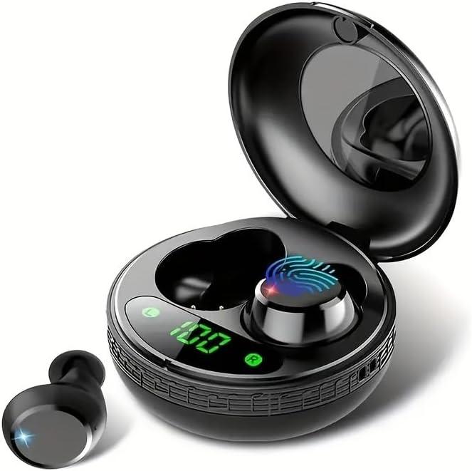 Sleep Earbuds Bluetooth 6.0, Mini Invisible Silicone Sleep Earbuds for Side Sleepers, Noise Blocking Sleeping Headphones, Hidden Earbuds with LED Display for Small Ears, Sleep & Relax, Black