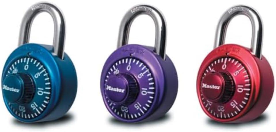 Master Lock 1530DCM School or Gym Locker Lock Combination Padlock, Back to School Essential, Pack of 1 - Colors May Vary