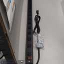 Long Heavy Duty 16 Outlet Large Metal Garage Workshop Multi Wide Industrial Power Strip. 6FT Cord 15A, 125V, 1875W (Black)
