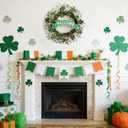 20 Inch St. Patrick's Day Wreath for Front Door, Lucky Shamrock Leaves Green Berries Wreath for Indoor Outdoor, St. Patrick Door Decoration Wreath
