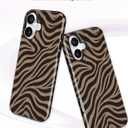 Jusy Magnetic Zebra Phone Case for iPhone 16 Plus,Coffee | Compatible with MagSafe, Cute Aesthetic Zebra Design, TPU and PC Protective Shockproof Cover