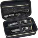 Case Compatible with KIKIDO for Novah for GLAKER for Ufree for FADEKING for GSKY for Romanda Professional Hair Clippers, Beard Trimmer Grooming Storage Holder for Hair Trimmers Set (Box Only) -Black (Gold)