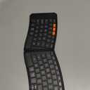 MEETION Ergonomic Foldable Bluetooth Keyboard, Split Compact Portable Keyboard for Business Travel, Ultra-Thin Folding Rechargeable Wireless Keyboards for iOS Android Windows Mac Tablet PC Smartphone (Black)