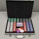 Homwom Poker Chip Set - 500PCS Poker Chips with Aluminum Case, 11.5 Gram Chips for Texas Holdem Blackjack(500pcs)