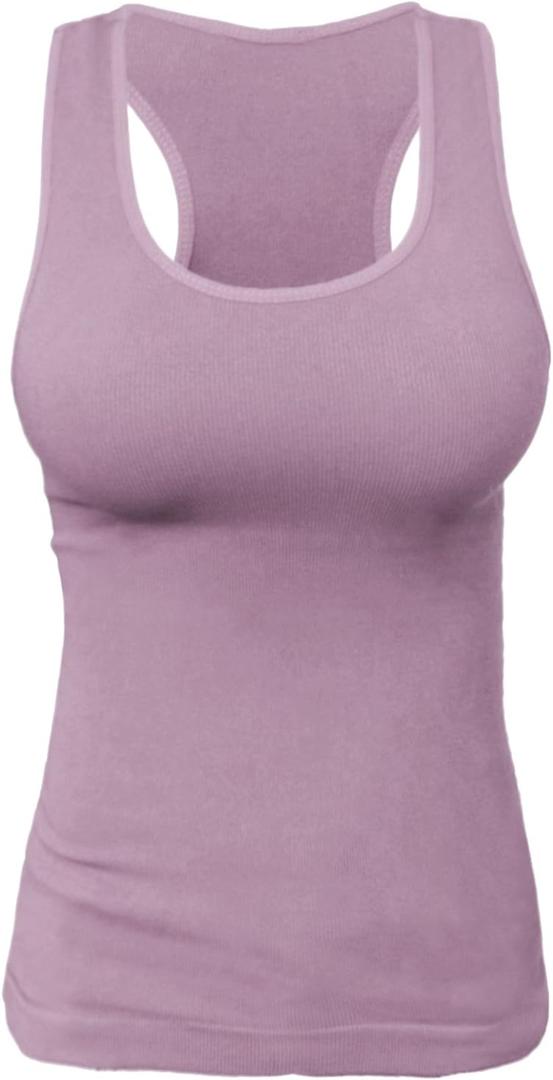 KMystic Rib Racerback Tank Top Camisole One Size (Mauve)