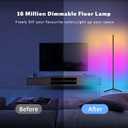 LED Corner Floor Lamp, Corner Lamp - 16 Million DIY Colors, 68+ Scenes, App & Remote Control, Smart RGBICW Corner Light with Music Sync & Timer Setting, LED Lamp for Bedroom, Living Room, Gaming Room