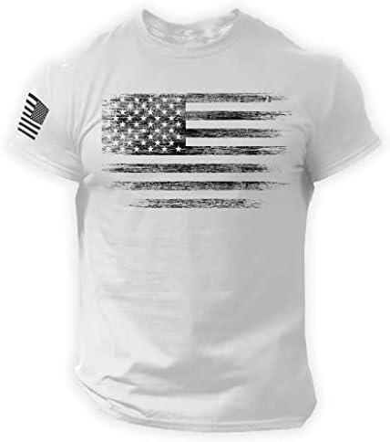 Rogue Style Distressed American Flag Men T Shirt – USA, Medium 