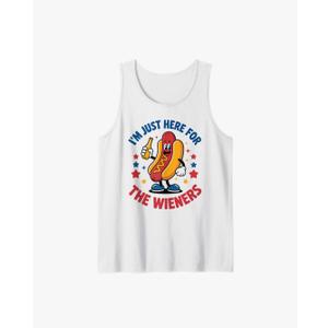 I'm Just Here For The Wieners Funny Hotdog 4th of July Tank Top, S