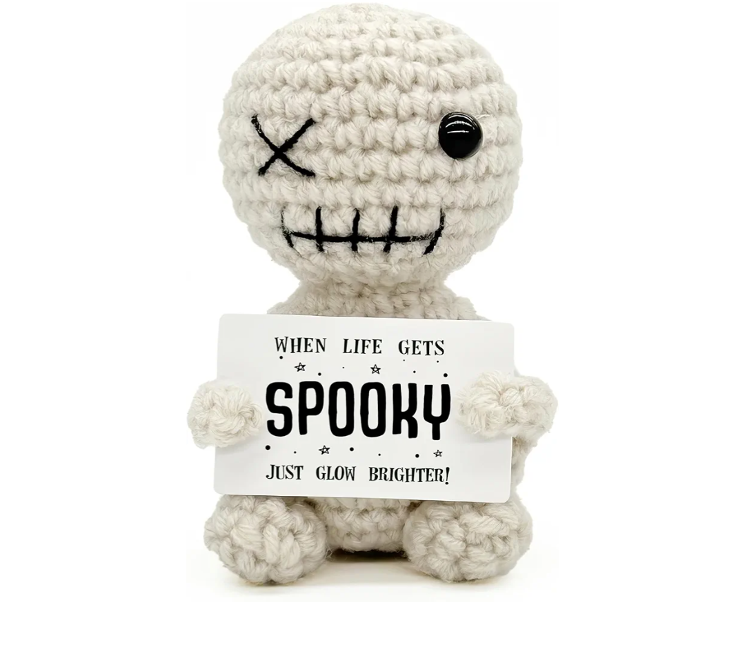 Funny Positive Voodoo Doll Crochet – Inspirational Halloween Gifts for Women Men – Motivational Gifts for Mom Dad Friend Coworker Sister Wife Husband – Halloween Party Favors Decorations