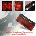 Wellmax 12V LED Trailer Lights, Submersible and Waterproof Low Profile Rectangular tail lights for RV, marine, boats, trailers