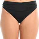Island Goddess Triangle Hipster Swimsuit Bottom (10, Black)