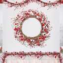 Hotop 6 Feet Valentine's Day Berry Garland Red Pink Galentines Day Artificial Garland with Handmade Foam Hearts Decorations for Mantle Fireplace Valentines Heart Table Decor Wedding Wreath DIY Craft