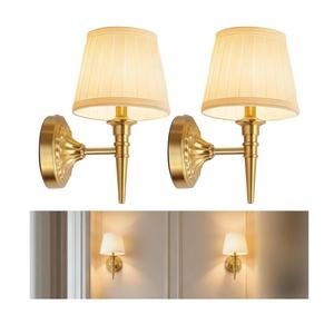 Cordless LED Wall Sconces Set of 2, Rechargeable Battery Operated Dimmable Wall Lighting for Bedroom Living Room Hallway (Gold