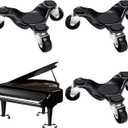 3 Pcs Piano Dolly, 6.3" Piano Moving Dolly with Non-Slip Pad, 1000 lbs Load Capacity Wheels Swivel Caster for Concert Hall College Home Musical Instruments Transport Move(3,3 Wheels)