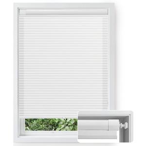No Drill Cellular Shades Light Filtering Honeycomb Blinds 30" Wx64 H White