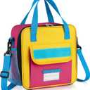 REDSHELL Tactical Lunch Box Kids, Large Insulated Lunch Bag for Girls, Cooler Lunchbag, Square Toddler Lunchbox, School Daycare Lunch Tote Pail with Water Bottle Holder Shoulder Strap, Pink Blue