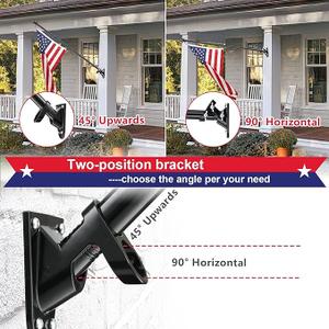 HOOSUN Flag Pole Kit 6 FT,Flag Pole with Bracket,Heavy Stainless Steel Garden Flagpole, Home,Commercial,Outdoor Wall Mounted Flagpole,House Flag Poles for Porch (6 FT, Silver)