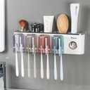 iHave Toothbrush Holders Bathroom Accessories with Toothpaste Dispenser, 4 Cups Toothbrush Holder Wall Mounted Bathroom Decor, Was used